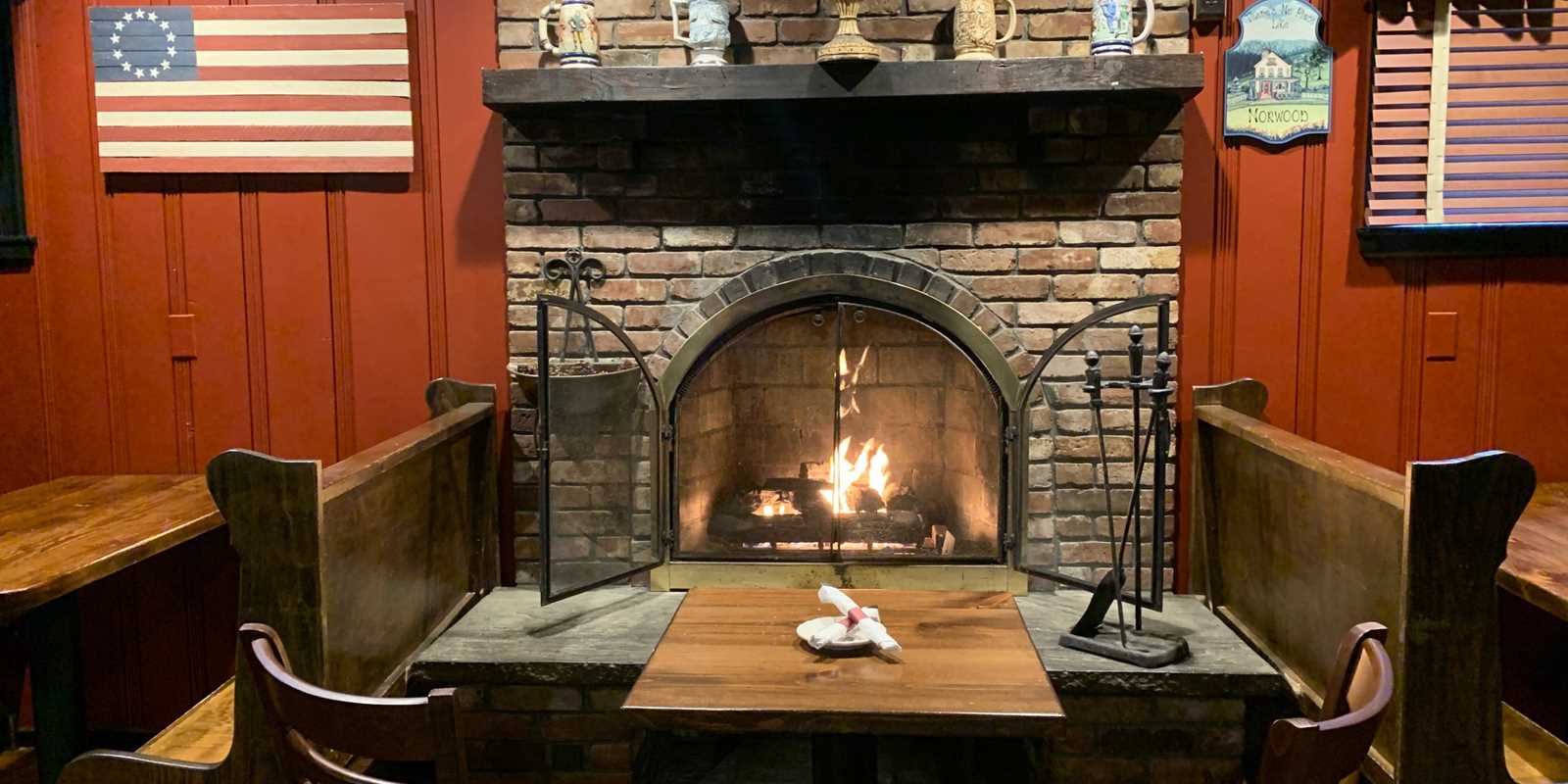 A picture of our fireside table for two. 